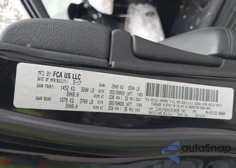 2017 Jeep Grand Cherokee Altitude 4X4 z USA, uszkodzony, nr VIN 1C4RJFAGXHC910039